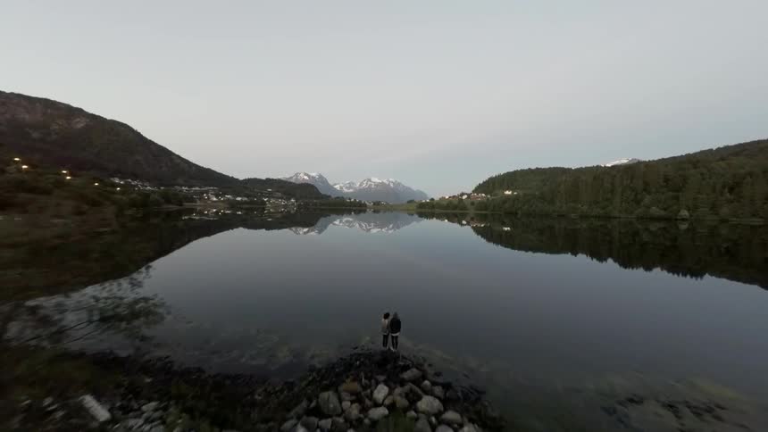 Aerial view of a lake