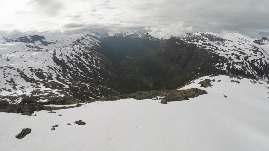 Aerial view of a mountain range