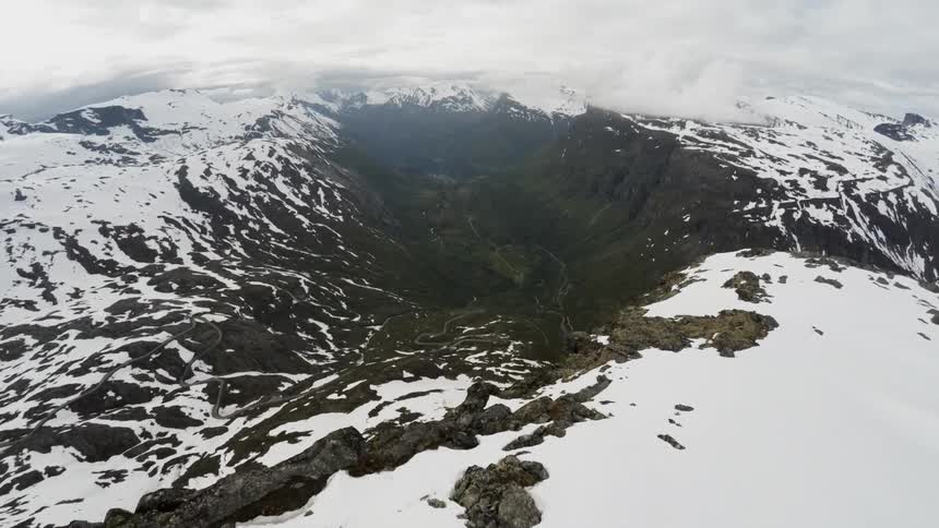 Aerial view of a mountain range