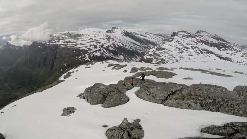 Aerial view of a mountain range