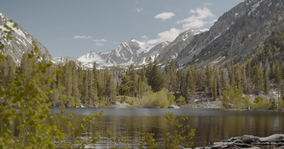 Water ripples on a mountain lake