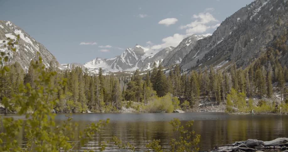 Water ripples on a mountain lake
