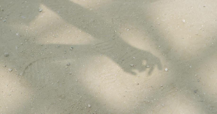A hand is shadowed on the ground