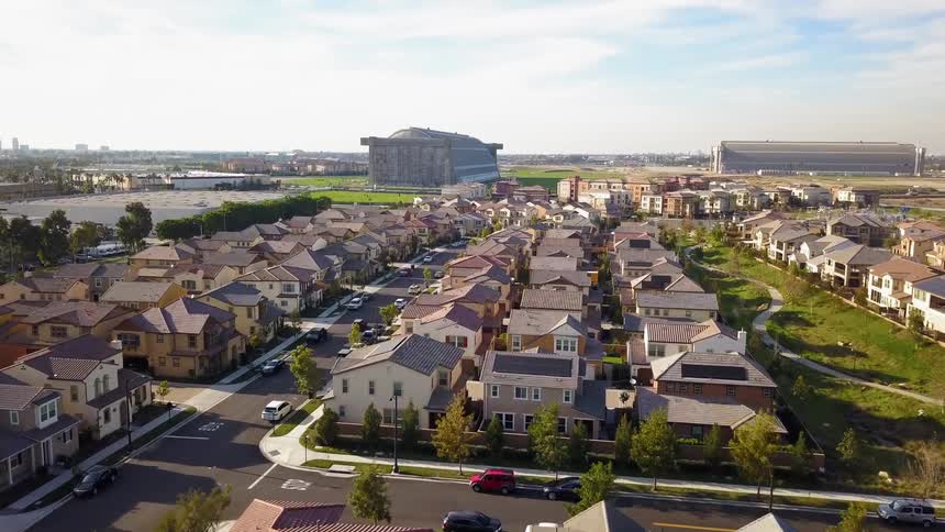 Residential housing tract on cloudy day