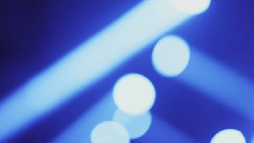 Blue lights flash in a pattern