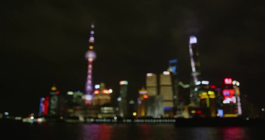 City lights illuminate the night sky