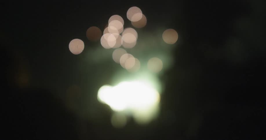 Blurry fireworks in the night sky
