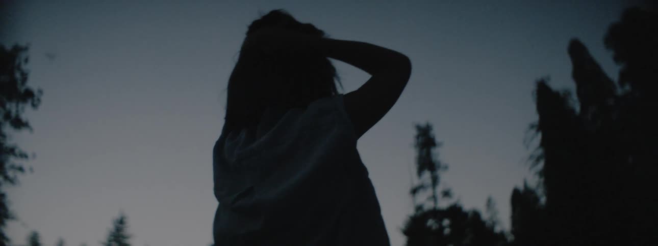 Woman In The Outdoors At Night