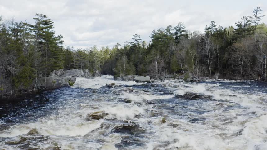 Rapid waters flow downstream