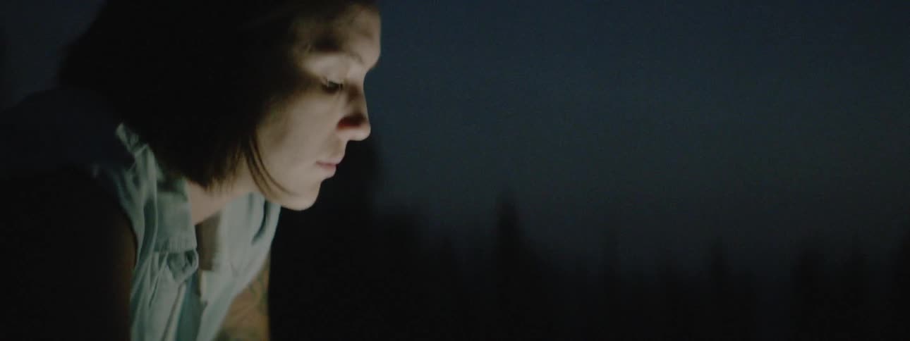 Woman In The Outdoors At Night