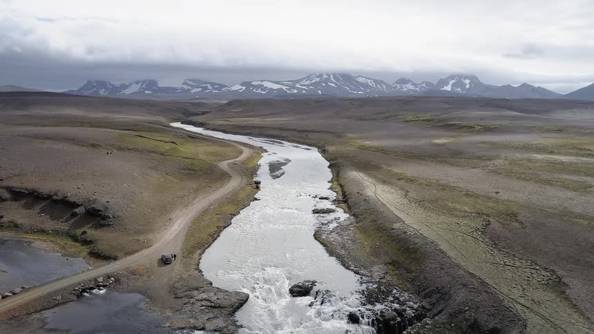 Water flows down the stream