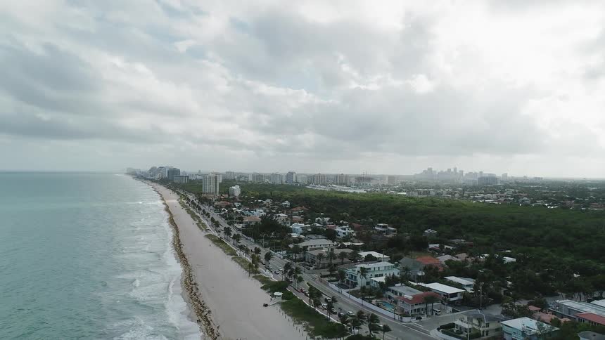 The coast is lined with homes