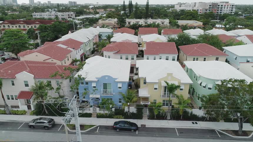 Rows of houses in a city