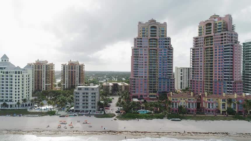 Oceanside city on cloudy day