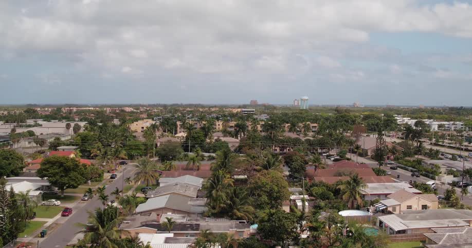 Houses sit in a neighborhood