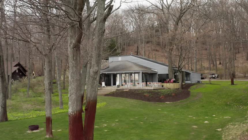 The big house is in the forest