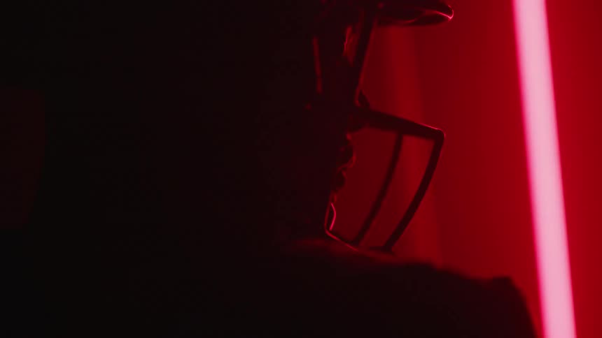 The football player has flashing lights all over