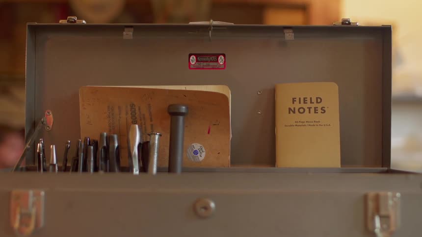The tool box is full of notes and tools