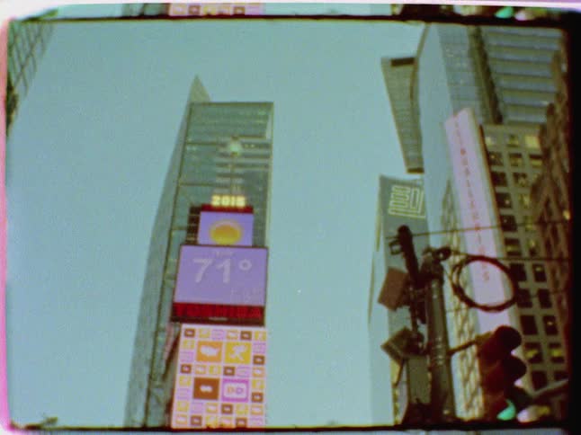 View of televisions on buildings in times square