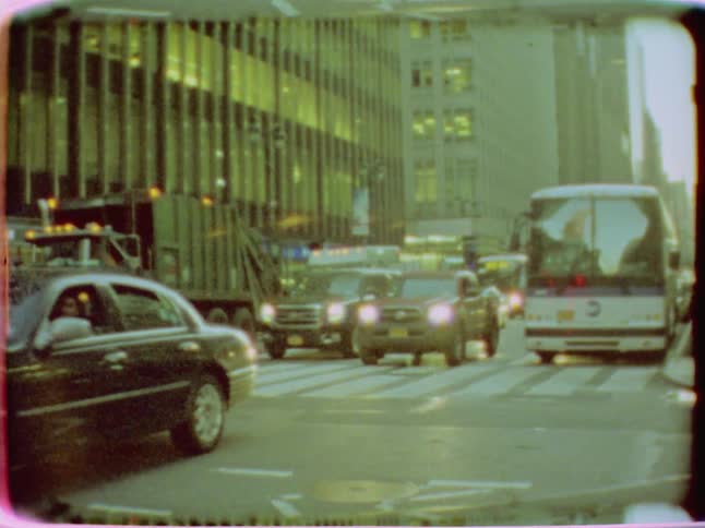 Traffic on a busy urban street