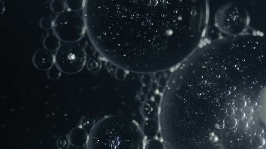 Bubbles are suspended in water