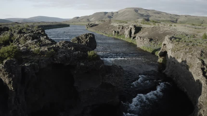 Water flows down the stream
