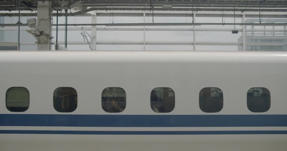 Train pulls out of a subway