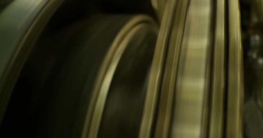 A chain drive spins rapidly