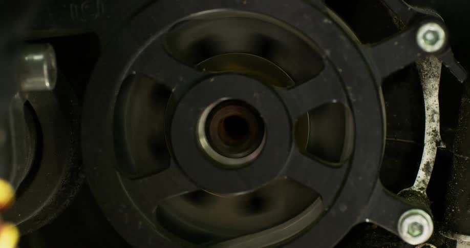 A chain drive spins rapidly