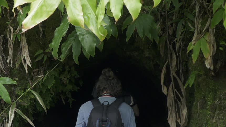 Two men walk into a cave