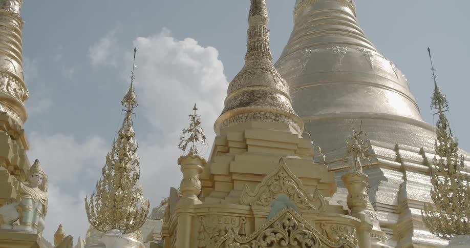 Gold spires cover an ornate building