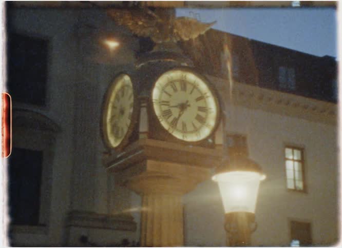 Lamp lights a clock up at night