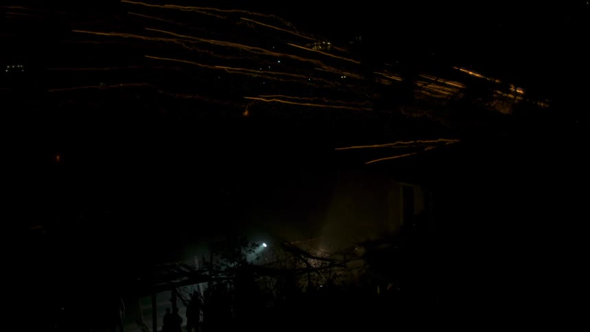 Fireballs shooting across the night sky