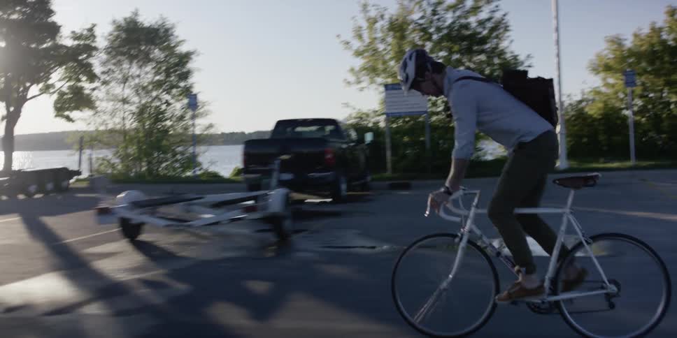 A person riding a bike