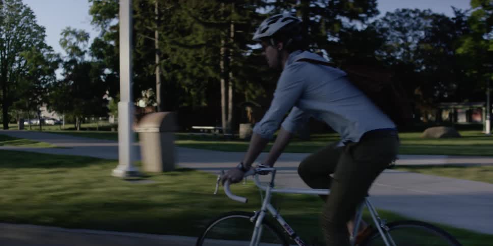 A person riding a bike