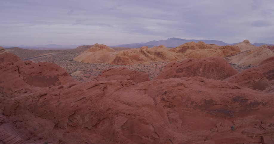 Sandy hills cover a desert landscape