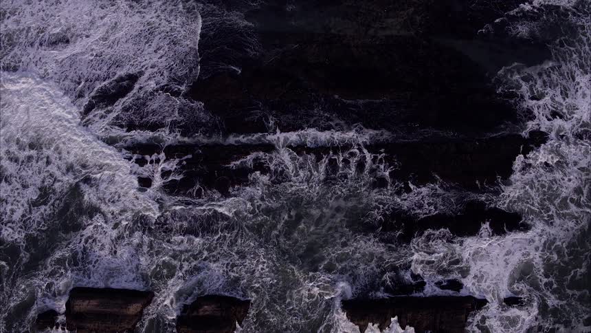 The tide flows on the ocean waters