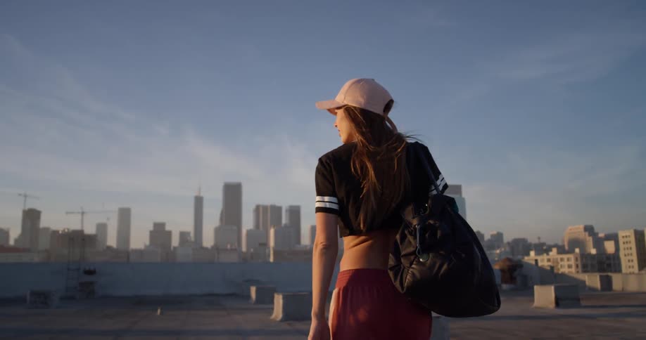 Hip Hop Dancer On Rooftop