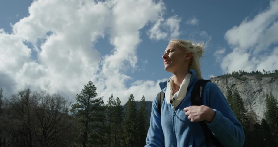 Woman Hiking In Nature