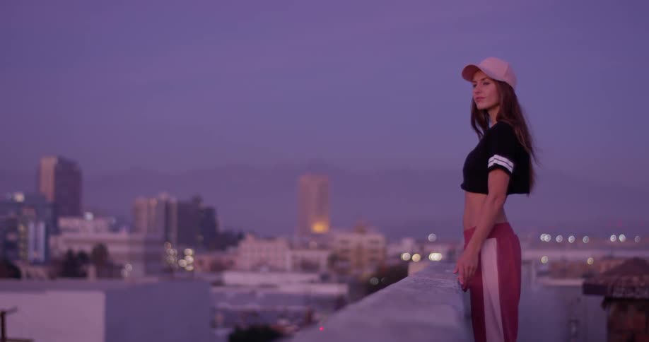 Hip Hop Dancer On Rooftop