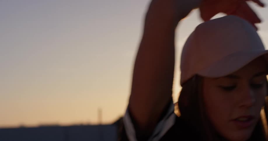 Hip Hop Dancer On Rooftop