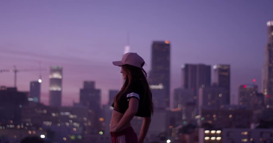 Hip Hop Dancer On Rooftop