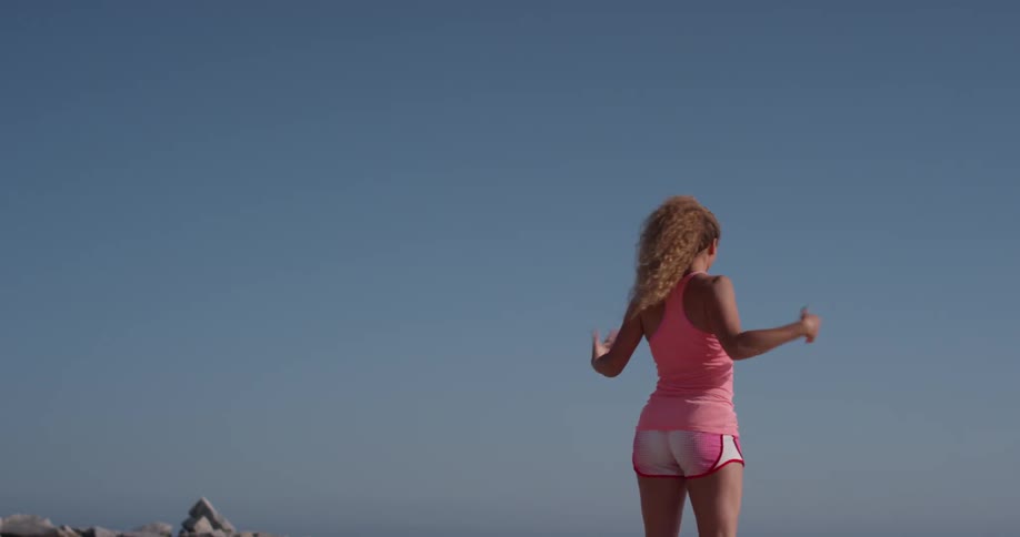 Woman Running In Nature