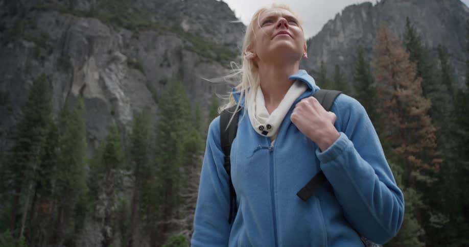 Woman Hiking In Nature