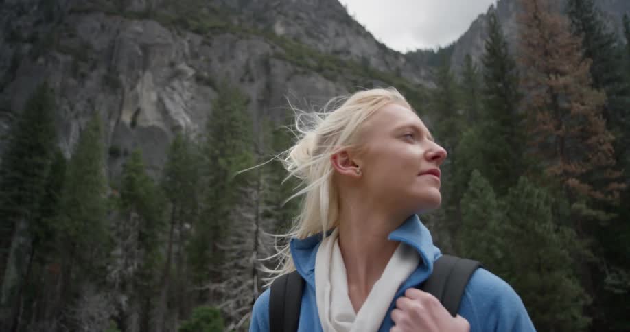 Woman Hiking In Nature