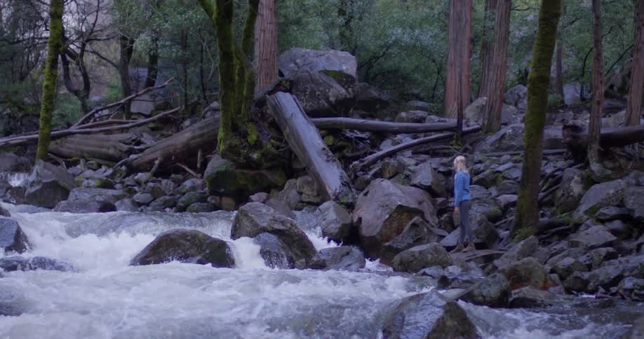 Woman Hiking In Nature