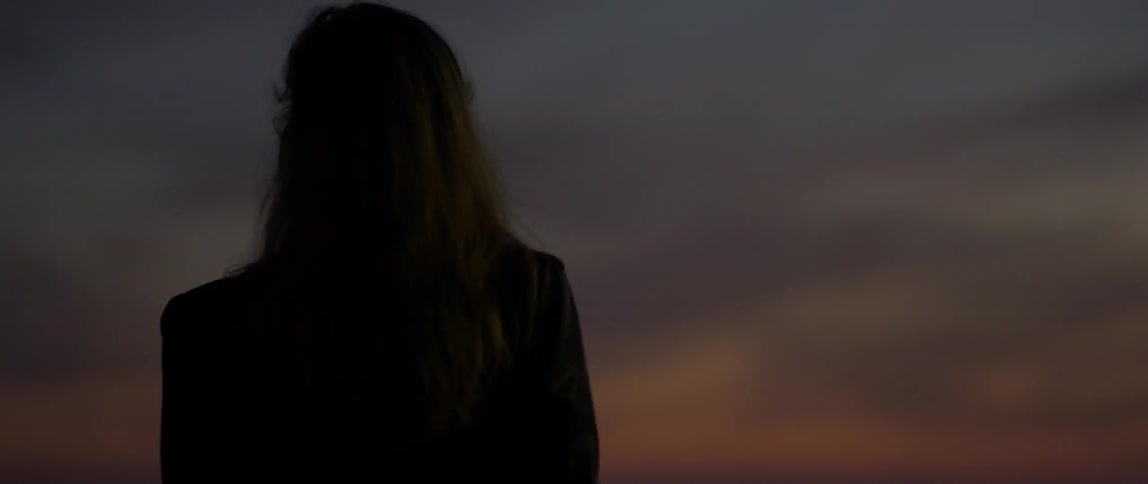 Woman Watching Sunset At Beach
