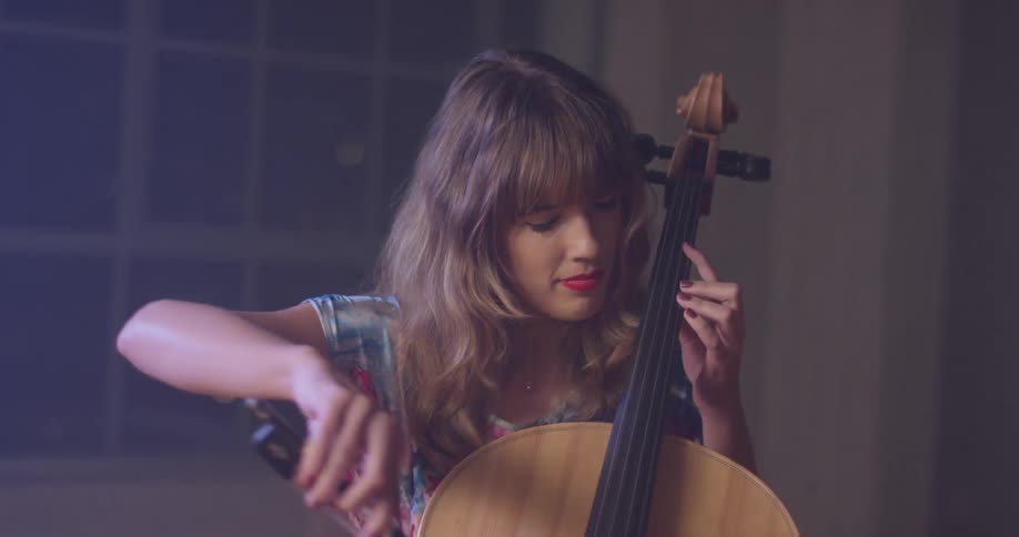 A woman plays the cello