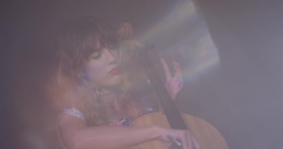 A woman plays the cello