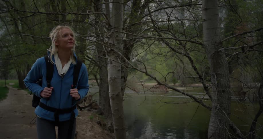 Woman Hiking In Nature